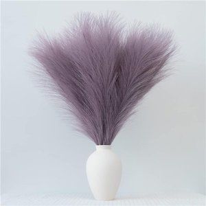 Pampas Grass Decor Fluffy Faux Pampas Grass 5 Stem 18"/45cm Pompous Grass Small